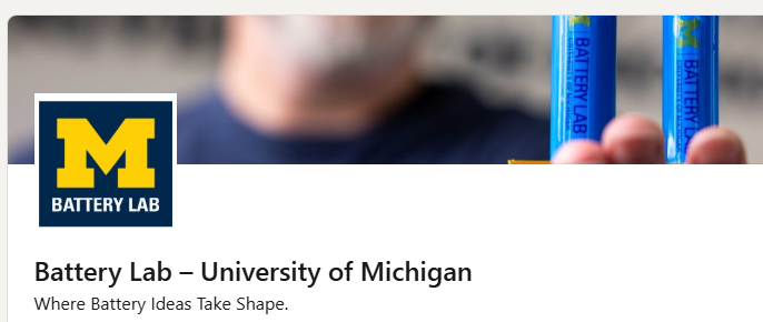 Screenshot of LinkedIn page with out of focus man holding blue batteries